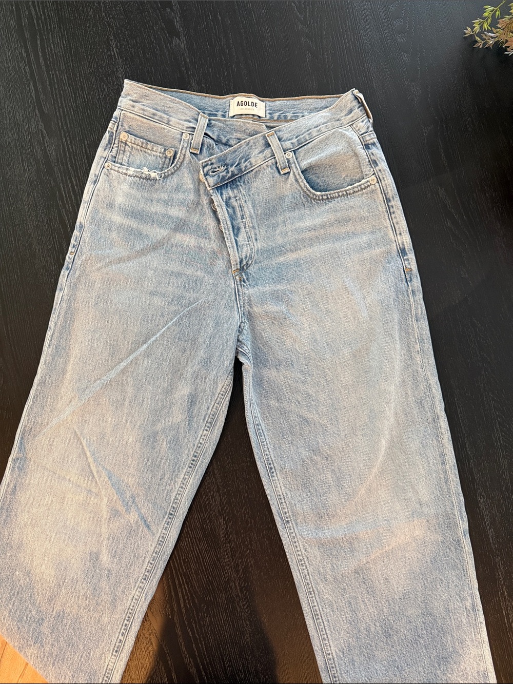 Agolde Light Blue Straight-Leg Denim Jeans